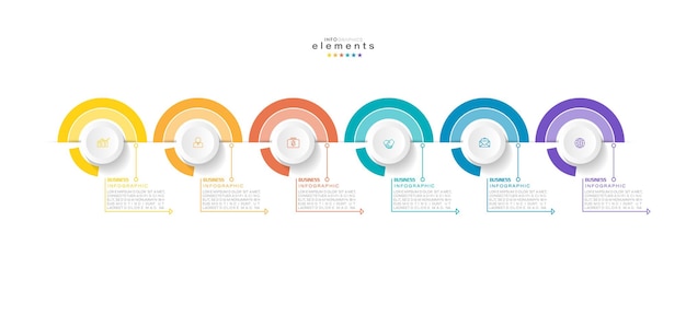 illustration vectorielle Modèle de conception infographique avec icônes et 6 options ou étapes.