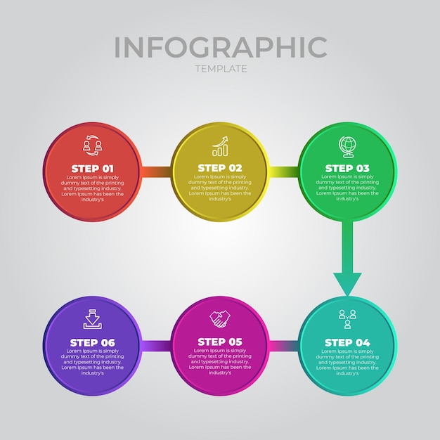 Illustration Vectorielle De Modèle Infographique De Diagramme Circulaire Plat Moderne