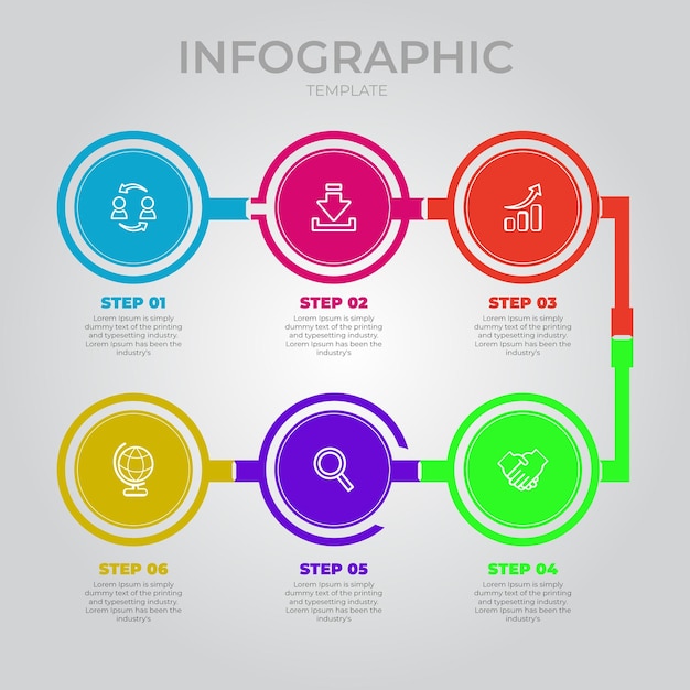 Illustration Vectorielle De Modèle Infographique De Diagramme Circulaire Plat Moderne