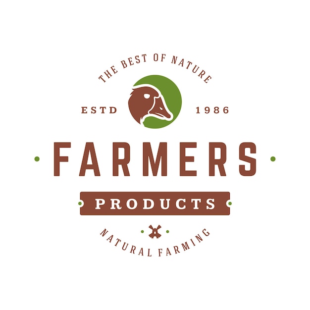 Vecteur illustration vectorielle de modèle de logo de marché de fermiers