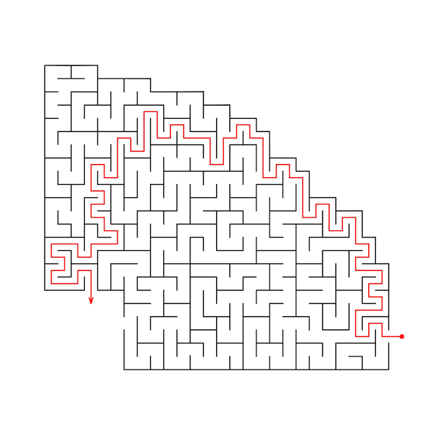 Vecteur illustration vectorielle modèle pour un labyrinthe de jeu logique éducatif pour enfants avec une solution