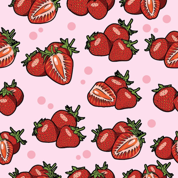 Illustration Vectorielle De Modèle Sans Couture De Fraise