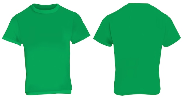 Illustration vectorielle d'un modèle de t-shirt vert blanc pour hommes devant et derrière un dessin isolé sur blanc