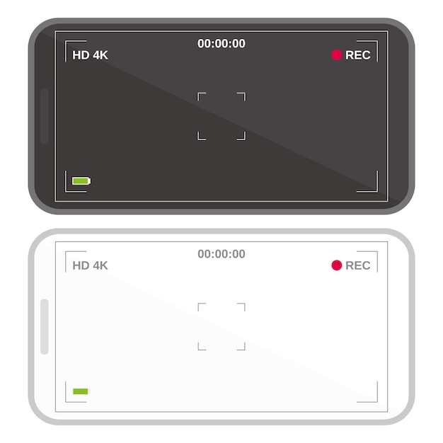 Illustration vectorielle de modèle de viseur de caméra de téléphone Téléphone mobile avec écran de mise au point de caméra