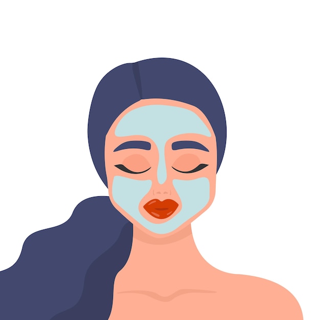 Vecteur illustration vectorielle moderne de personnages féminins appliquant des masques d'argile pour le visage