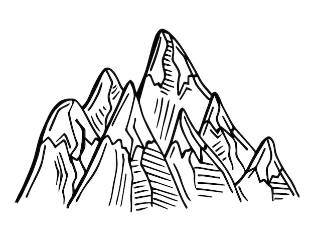 Illustration Vectorielle De Montagne, Icône Extérieure D'élément De Silhouette Mature De Paysage