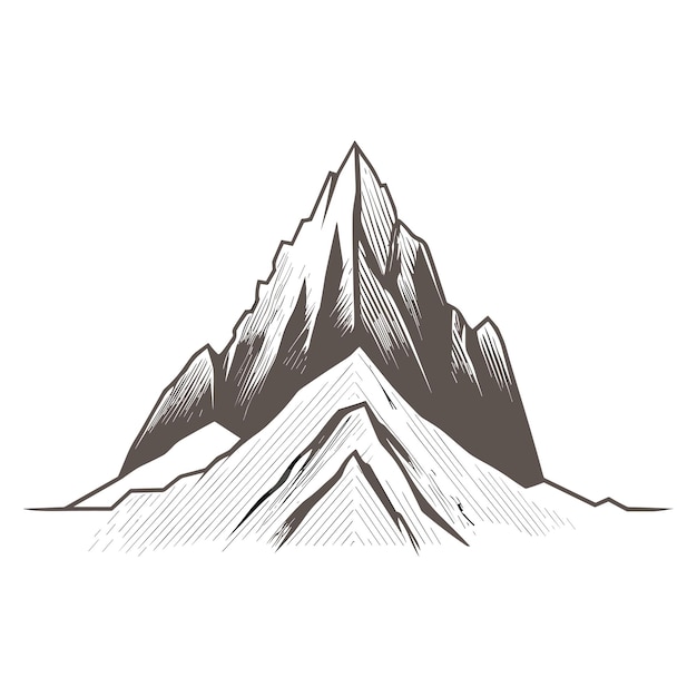 Illustration vectorielle de montagne logo isolée sur fond blanc pour le logo Tshirt