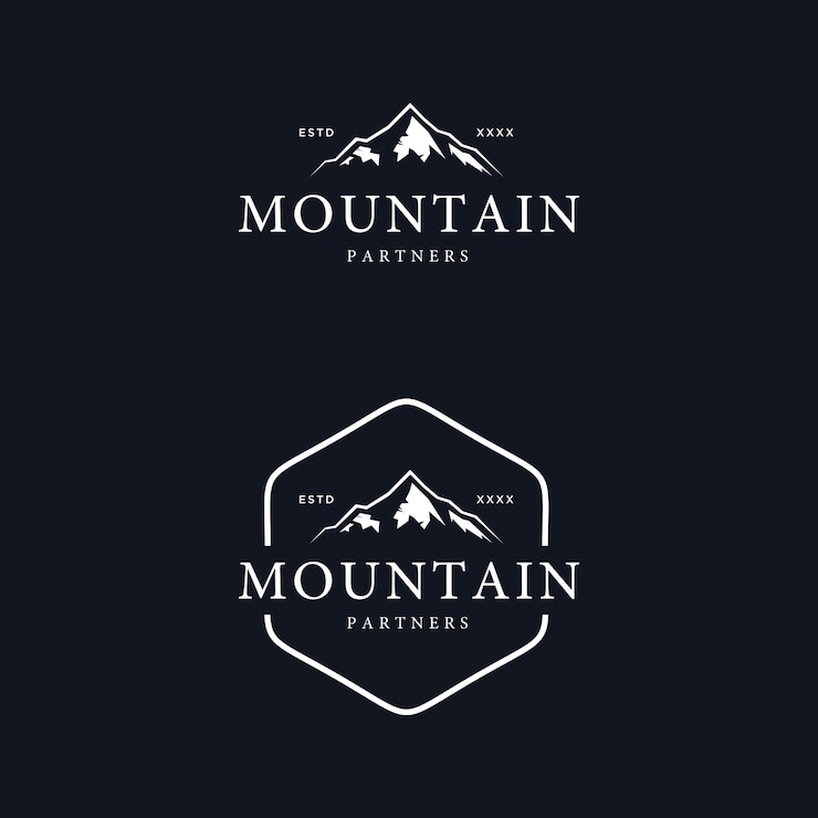 Vecteur illustration vectorielle de montagne vintage badge logo design