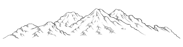 Illustration Vectorielle Montagnes Dessinées à La Main