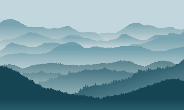illustration vectorielle des montagnes du paysage pour la conception de l'arrière-plan