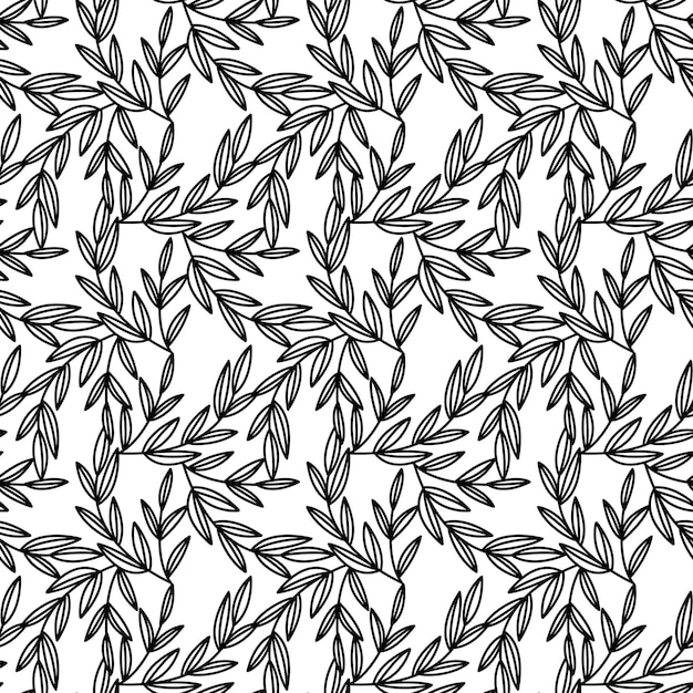 Illustration vectorielle d'un motif de feuilles sans soudure Fond organique floral Texture de feuille dessiner dans doodle