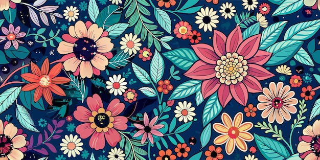 Illustration vectorielle d'un motif floral sans couture de fleur