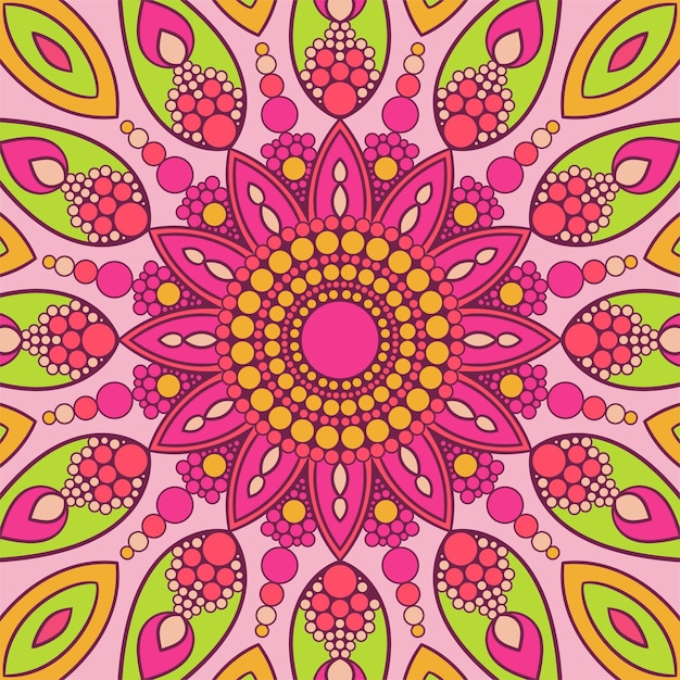 Illustration Vectorielle De Motif De Mandala De Fleur