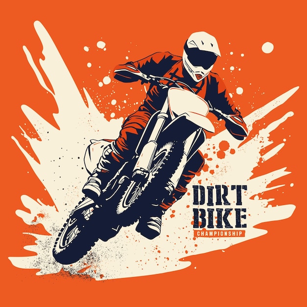 Illustration vectorielle de motocross rider sport extrême