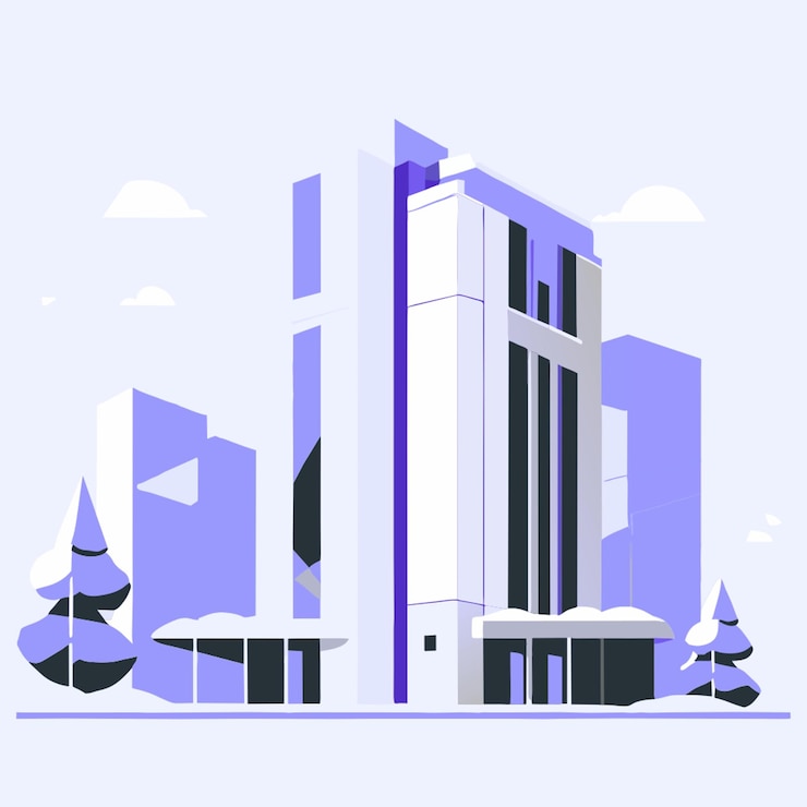 Vecteur illustration vectorielle de la neige du bâtiment