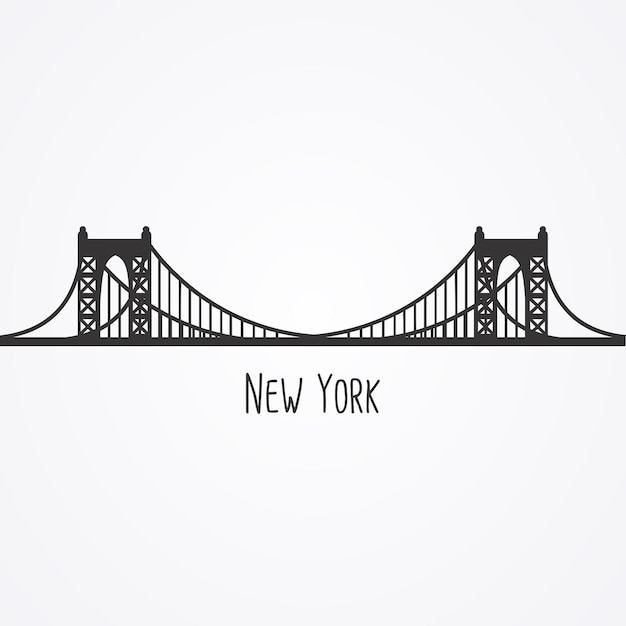 Vecteur illustration vectorielle de new york skyline moderne silhouette