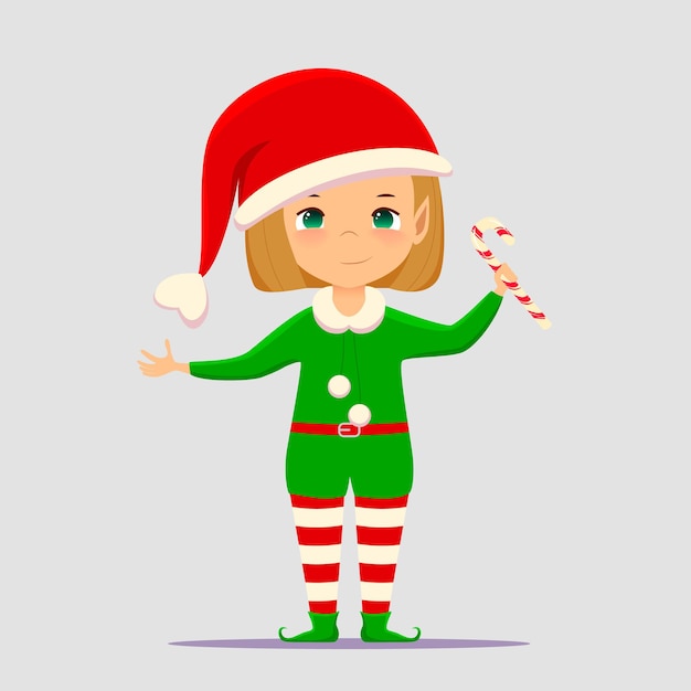 Illustration Vectorielle De Noël Elfe Cartoon élément De Conception Pour Joyeux Noël Et Bonne Année