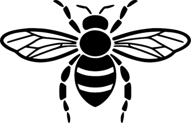 Vecteur illustration vectorielle en noir et blanc de l'abeille
