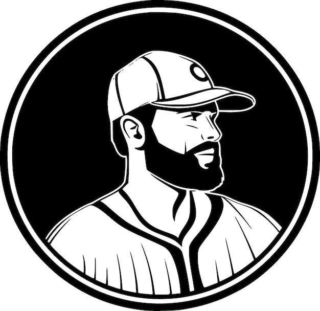 Vecteur illustration vectorielle en noir et blanc du baseball