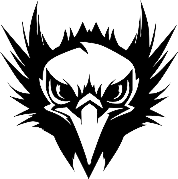 Illustration vectorielle en noir et blanc du vautour