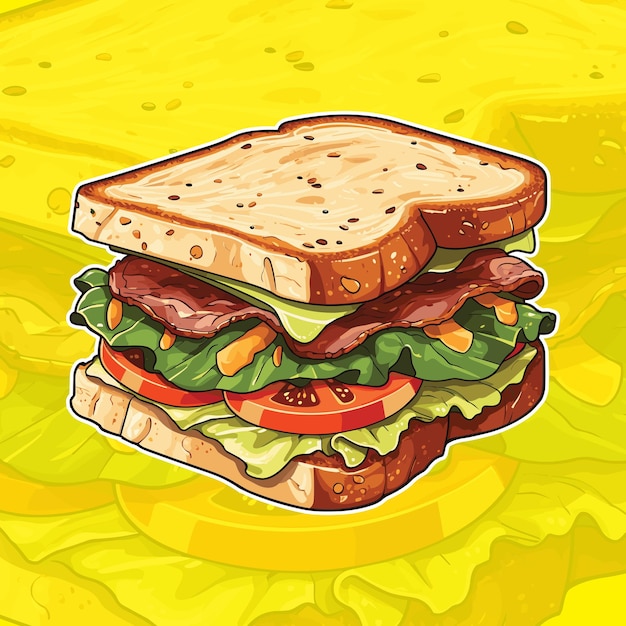 Illustration Vectorielle De Nourriture Sandwich Blt