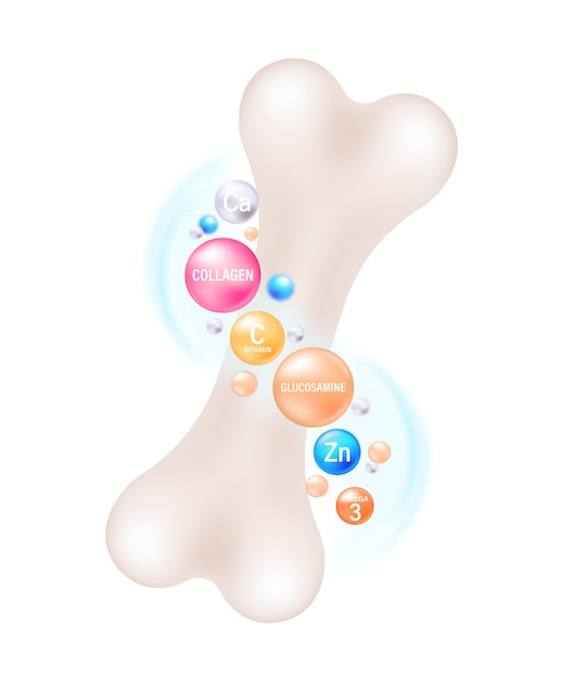 Vecteur illustration vectorielle des nutriments essentiels à la santé osseuse