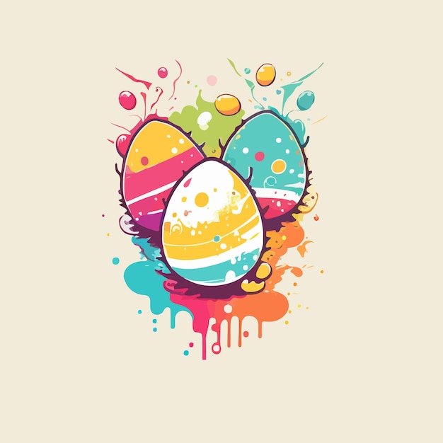 Illustration vectorielle d&#39;oeufs de Pâques