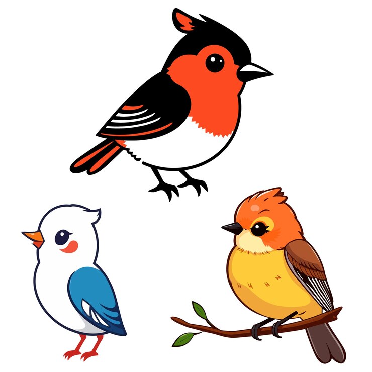 Vecteur illustration vectorielle d'un oiseau mignon sur fond blanc