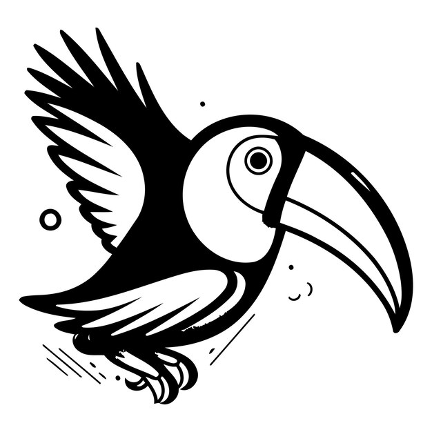 Illustration Vectorielle D'un Oiseau Toucan Dessinée à La Main