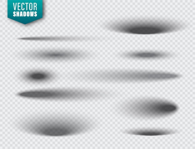 Illustration vectorielle d'ombres isolées réalistes sur fond transparent