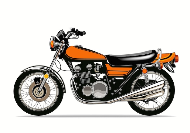 Illustration vectorielle orange moto isolée sur fond blanc adaptée au fond desi