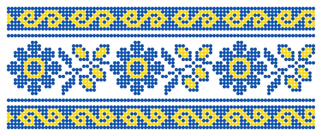 Illustration vectorielle d'ornement ukrainien en broderie vyshyvanka d'identité de style stylisé