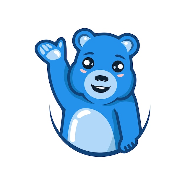 Vecteur illustration vectorielle de l'ours bleu ondulant