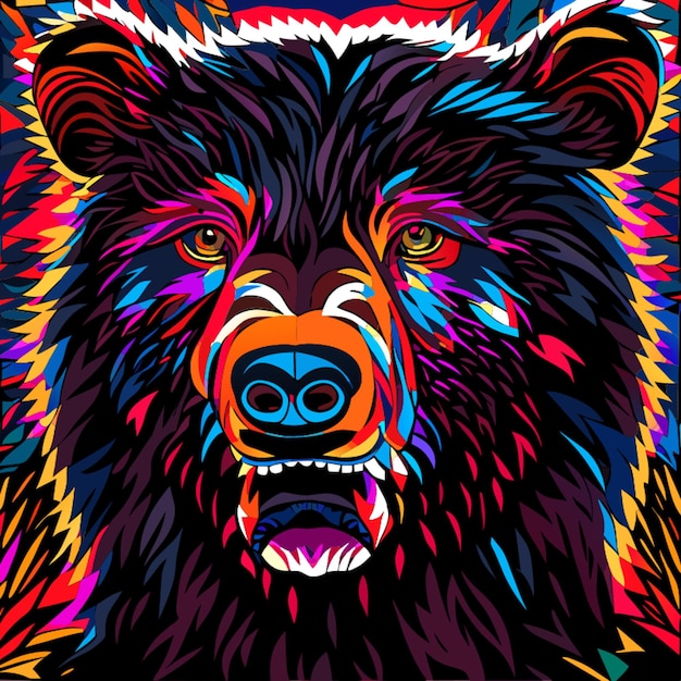 Vecteur illustration vectorielle de l'ours noir monstre