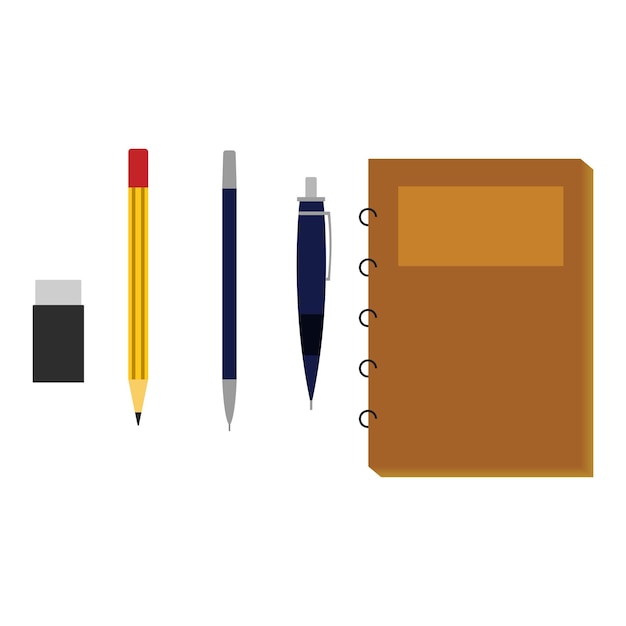 Illustration Vectorielle D'outils D'écriture Tels Qu'un Crayon Et Un Stylo