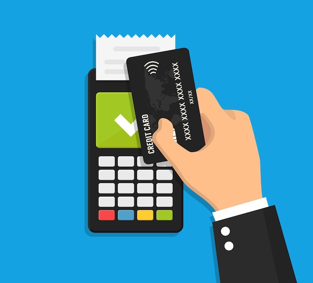 Illustration vectorielle de paiement Nfc, paiement à l'aide d'un smartphone