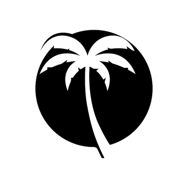 Illustration vectorielle de palmier été logo modèle