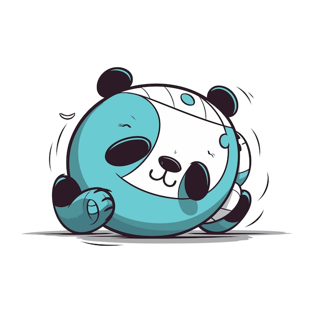 Illustration vectorielle de panda de dessin animé isolée sur un fond blanc