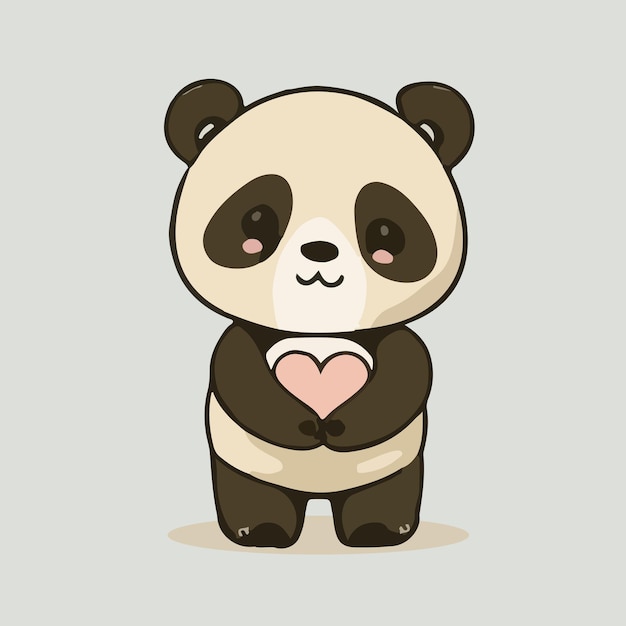 Illustration vectorielle de panda mignon dessin animé