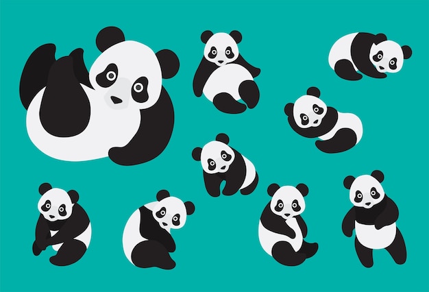 Illustration Vectorielle De Panda Mignon