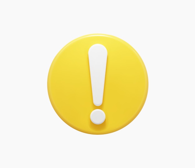 Illustration vectorielle de panneau d'avertissement jaune réaliste 3D