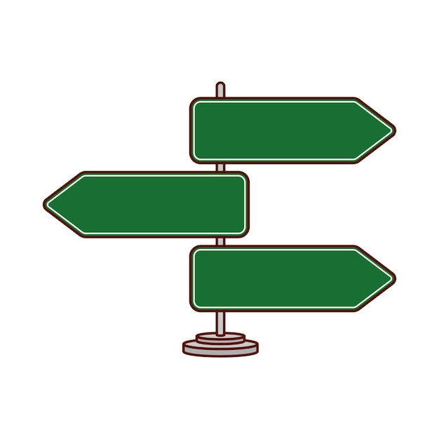 Illustration Vectorielle De Panneau De Signalisation Routière Vert Vierge