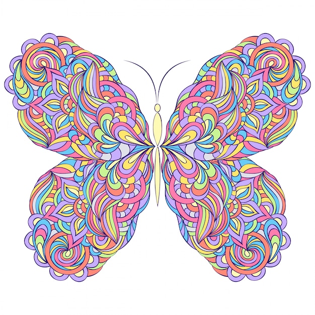 Illustration vectorielle de papillon abstrait coloré