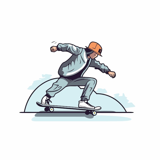 Vecteur illustration vectorielle d'un patineur en action