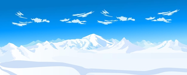 Vecteur illustration vectorielle de paysage de montagne montagnes avec illustration vectorielle de neige