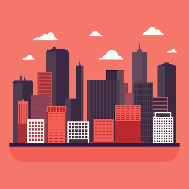 illustration vectorielle de paysage urbain moderne