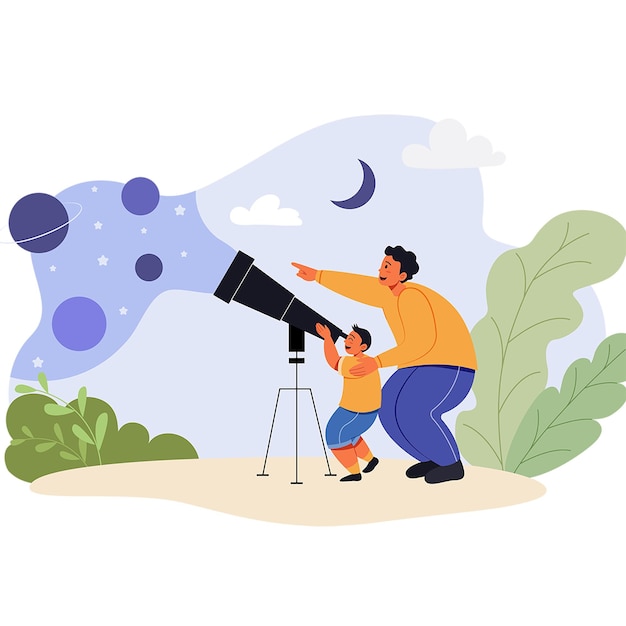 illustration vectorielle de pères heureux