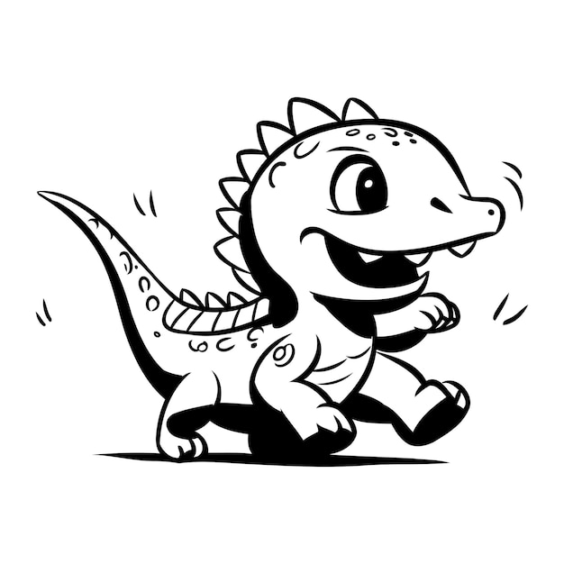 Illustration Vectorielle De Personnage De Mascotte De Dessin Animé Dinosaure Mignon