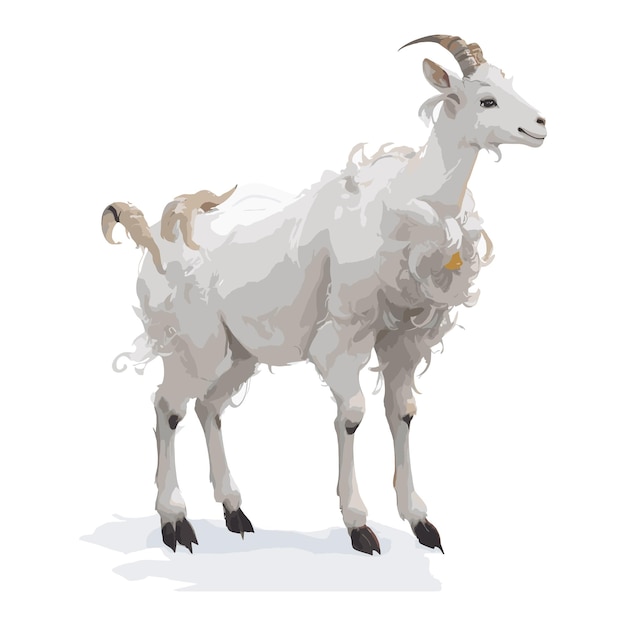 Vecteur illustration vectorielle personnalisable de tranquil saanen goat