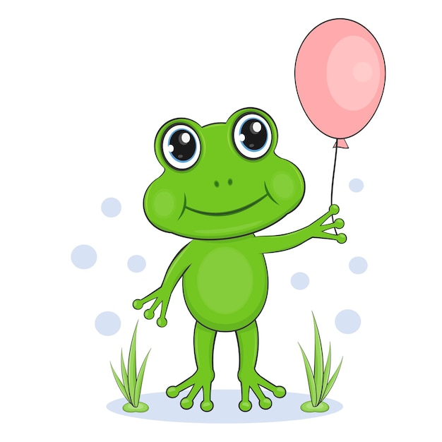 Vecteur illustration vectorielle d'une petite grenouille mignonne